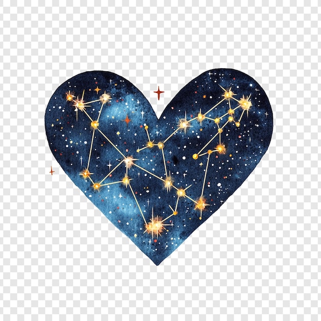 Himmlisches Herz Ein Aquarellkonstellation Liebe