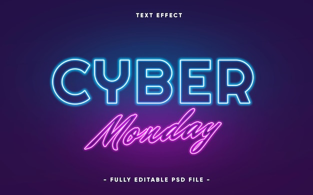Hintergrund des Cyber Monday mit bearbeitbarem Texteffekt