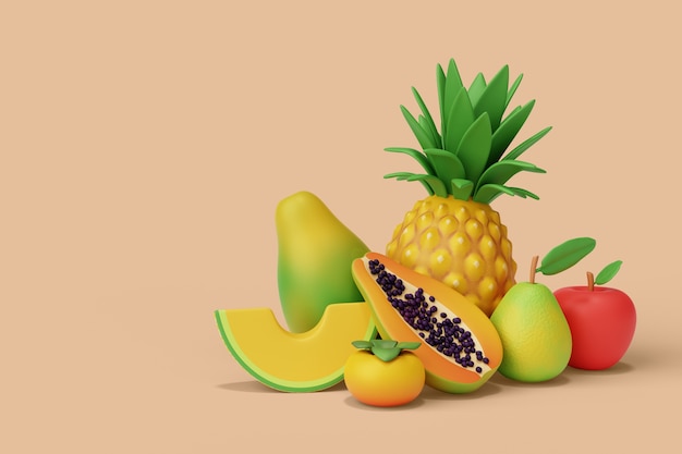 Hintergrund des Stilllebens von Früchten
