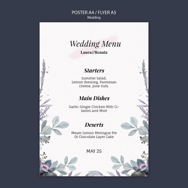 Hochzeitsereignis-Flyer-Schablonenstil