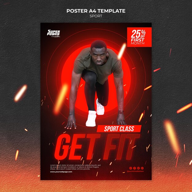 Holen Sie sich fit Poster Vorlage