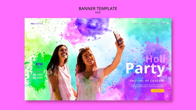 Kostenlose PSD holi-festival-vorlagendesign