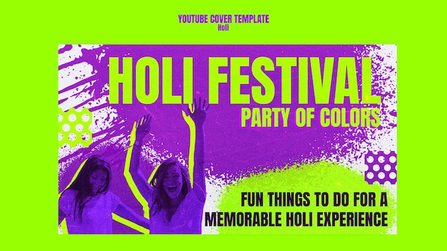 Kostenlose PSD holi-festival-vorlagendesign