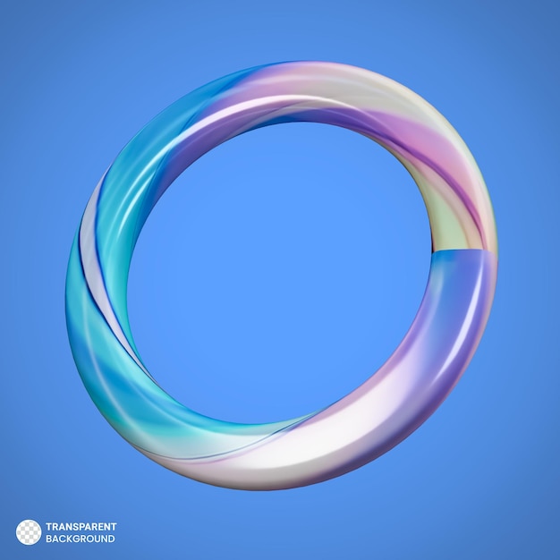 Holografische 3D-Glastorus-Illustration