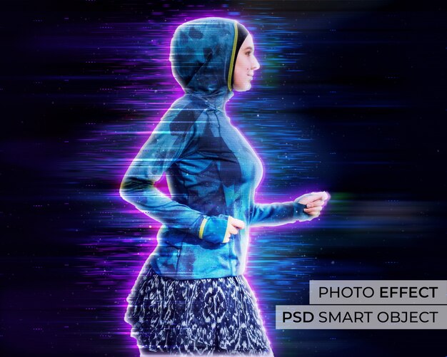 Kostenlose PSD hologramm-design mit fotoeffekt