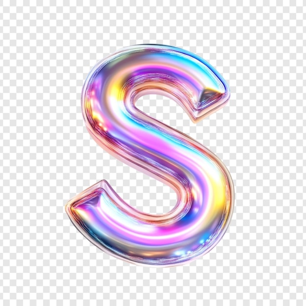 Holographischer Buchstabe S Iridescent Alphabet Glänzende Schriftart