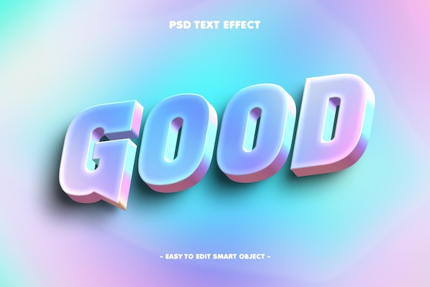 Kostenlose PSD holographischer stil guter bearbeitbarer texteffekt