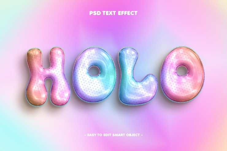 Kostenlose PSD holographischer texteffekt