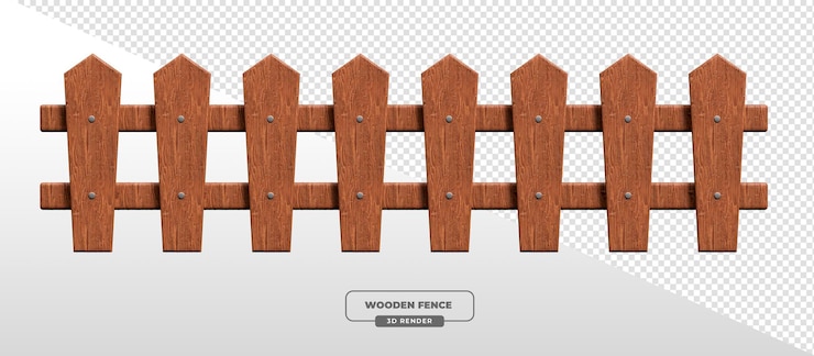 Kostenlose PSD holzzäune illustration 3d-rendering