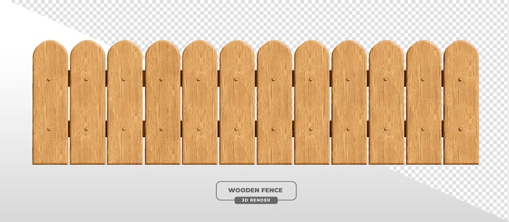 Kostenlose PSD holzzaun eine realistische illustration für die außenlandschaft 3d-rendering