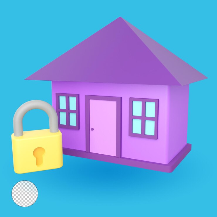 Kostenlose PSD home protection 3d-rendering-illustration