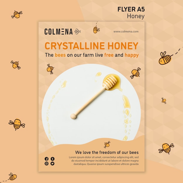 Kostenlose PSD honey shop flyer vorlage