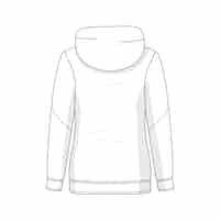 Kostenlose PSD hoodie line art illustration