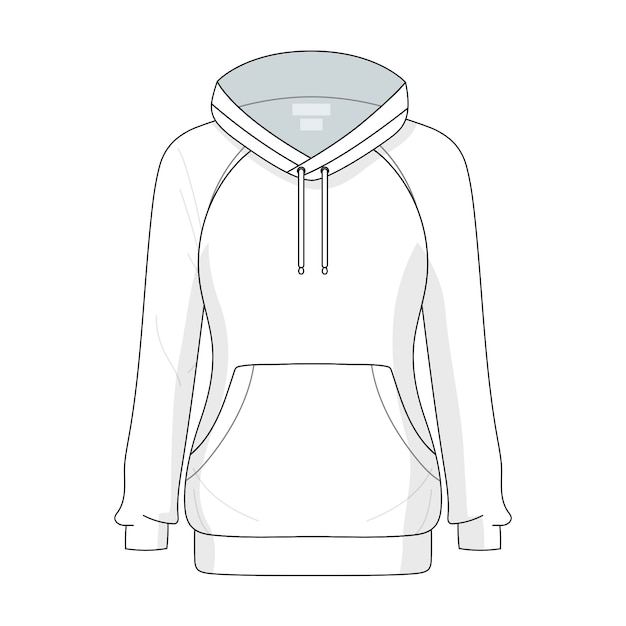 Kostenlose PSD hoodie-linie-kunstillustration