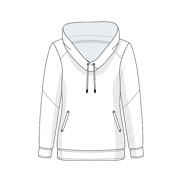 Kostenlose PSD hoodie-linie-kunstillustration