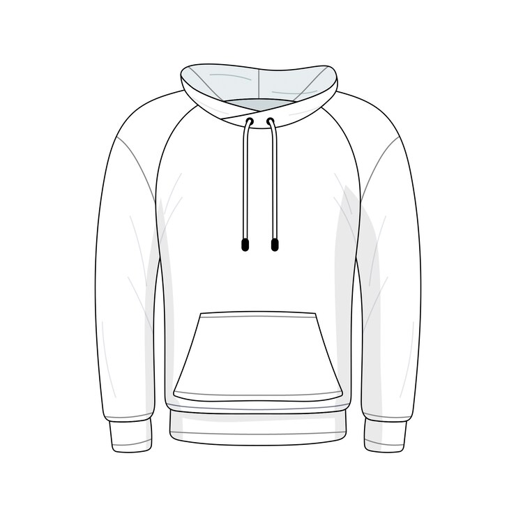 Kostenlose PSD hoodie-linie-kunstillustration