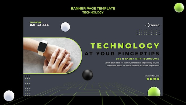 Horizontale Banner-Vorlage der Technologie