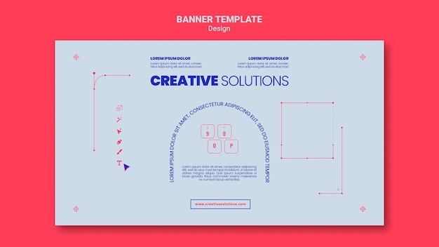 Horizontale banner-vorlage für kreative geschäftslösungen