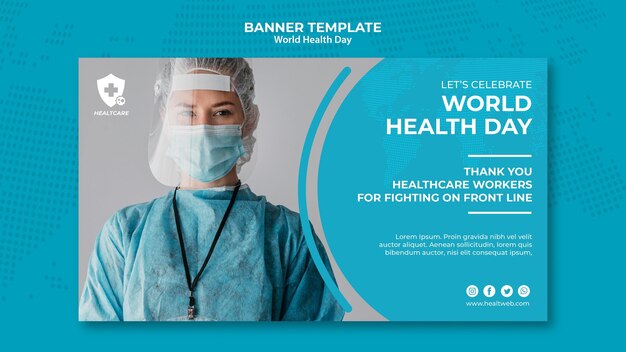 Horizontale Bannerschablone des Weltgesundheitstages