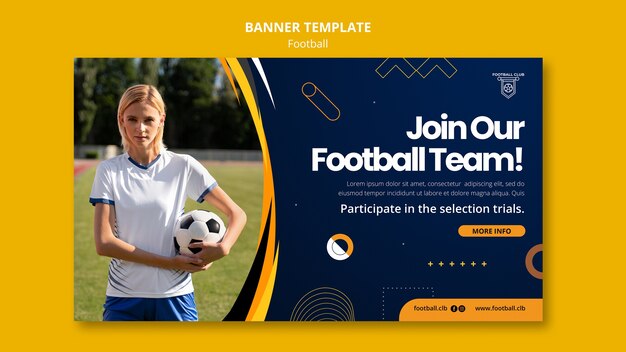 Horizontale Bannervorlage für Fußballspiele