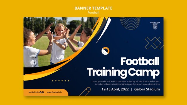Horizontale Bannervorlage für Fußballspiele
