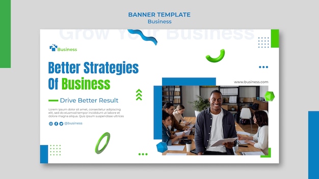 Horizontale bannervorlage für professionelles unternehmenswachstum