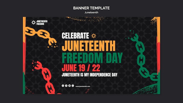Kostenlose PSD horizontale bannervorlage zur feier des 16. juni
