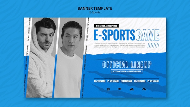 Horizontale e-sport-bannervorlage