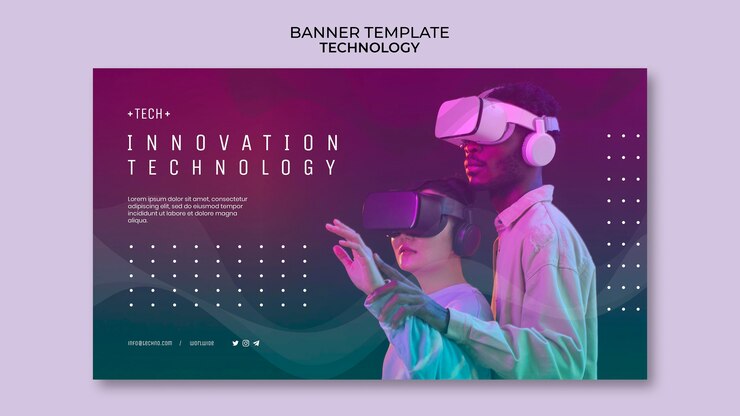Kostenlose PSD horizontales banner der virtual-reality-brille