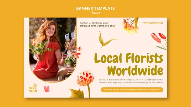 Horizontales Banner des Blumenladens