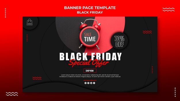 Horizontales Banner für Black Friday Sale
