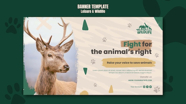 Kostenlose PSD horizontales banner für freizeit und wildtiere