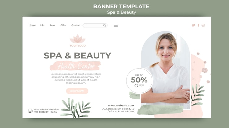 Kostenlose PSD horizontales banner für spa und entspannung