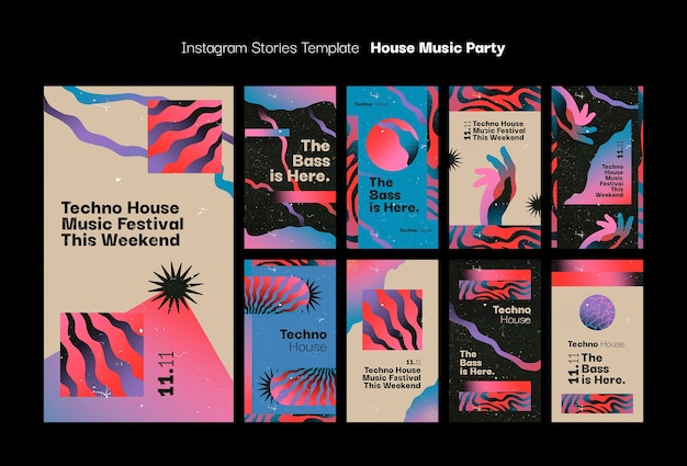 House-Musik-Party-Vorlage-Design