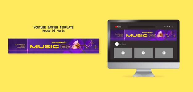 House-Musik-Party-YouTube-Bannervorlage