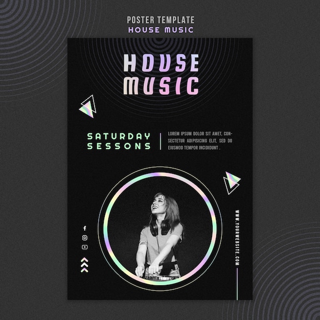 Kostenlose PSD house musik vorlage poster