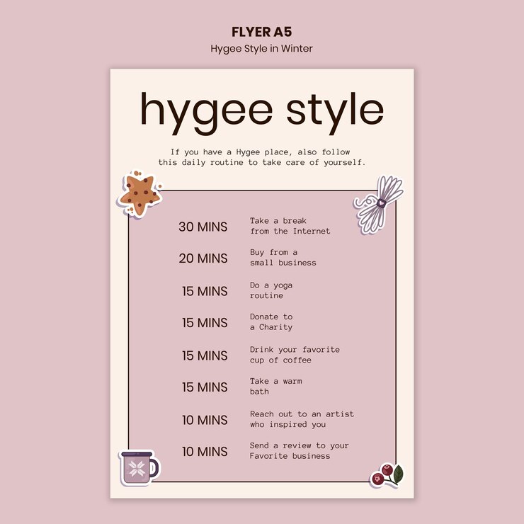 Kostenlose PSD hygge style flyer vorlage
