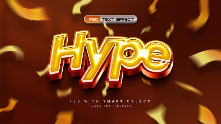Kostenlose PSD hype gold 3d fetter texteffekt