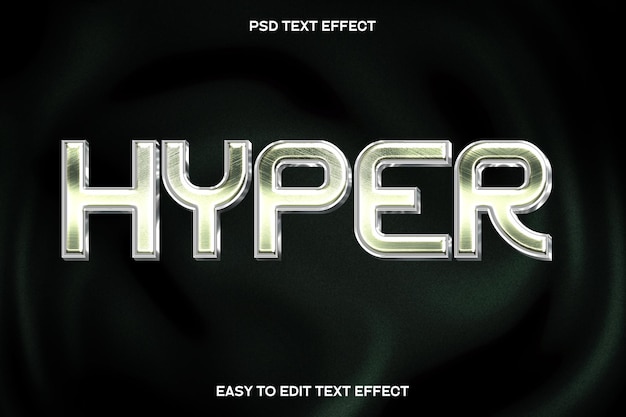 Hyper Metal Chrome Editable Text Effect