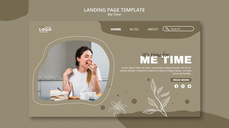 Kostenlose PSD ich zeit landing page vorlage