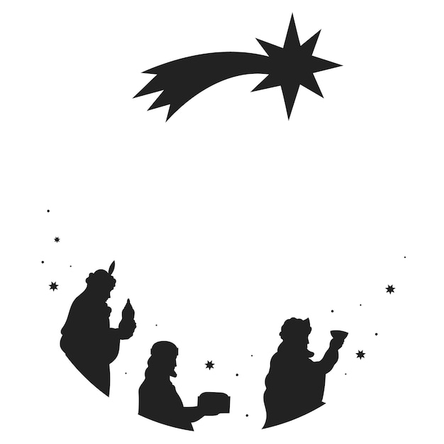 Kostenlose PSD illustration der silhouette des drei-könige-tages