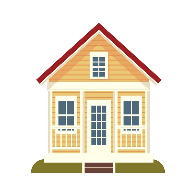 Illustration des Entwurfs eines flachen Hauses