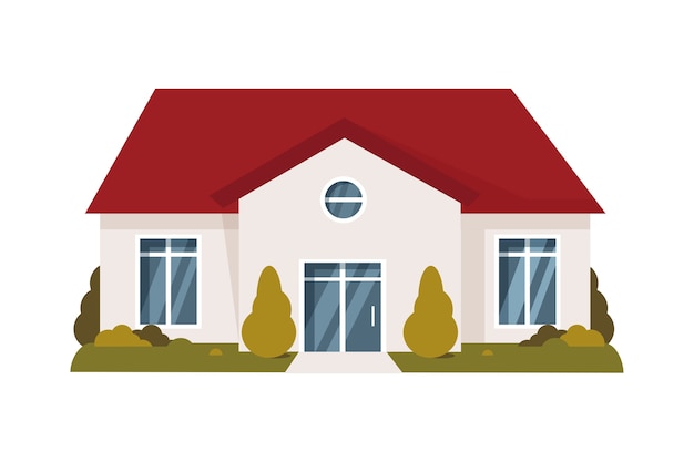 Illustration des Entwurfs eines flachen Hauses