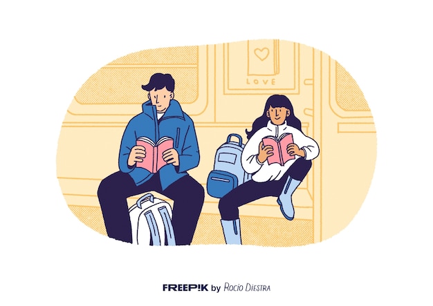 Illustration einer täglichen Szene mit einer Person, die eine Aktivität ausübt