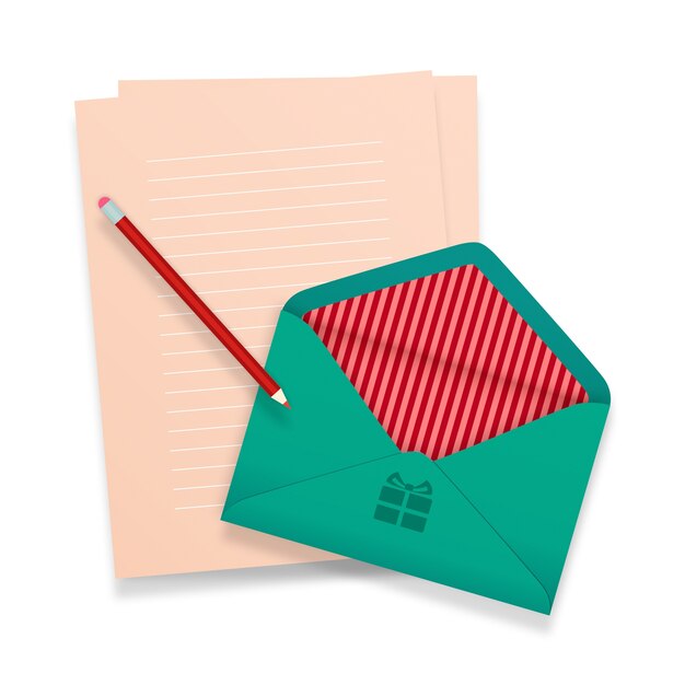 Illustration eines Briefes für den Weihnachtsmann