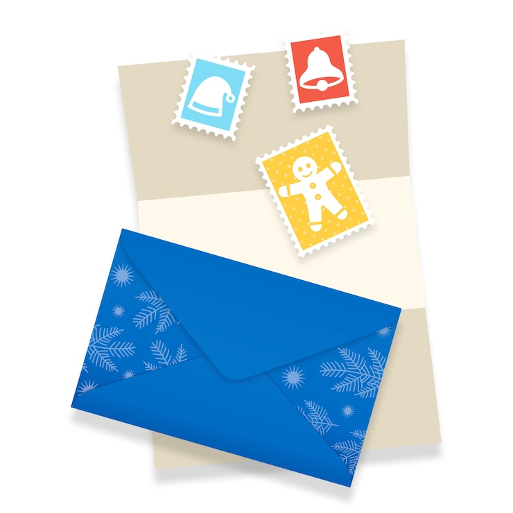 Kostenlose PSD illustration eines briefes für den weihnachtsmann