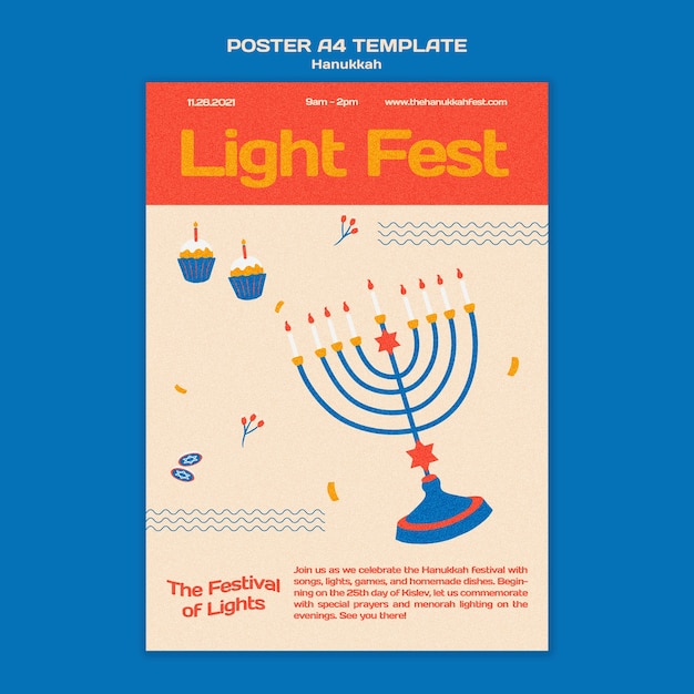 Illustrierte Chanukka-Druckvorlage