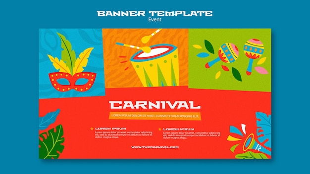 Kostenlose PSD illustrierte karnevalsfahnenschablone