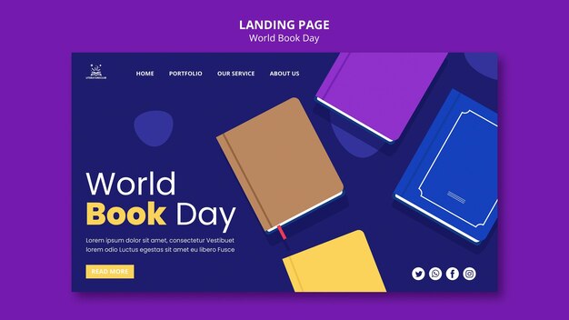 Illustrierte Landingpage des Weltbuchtags