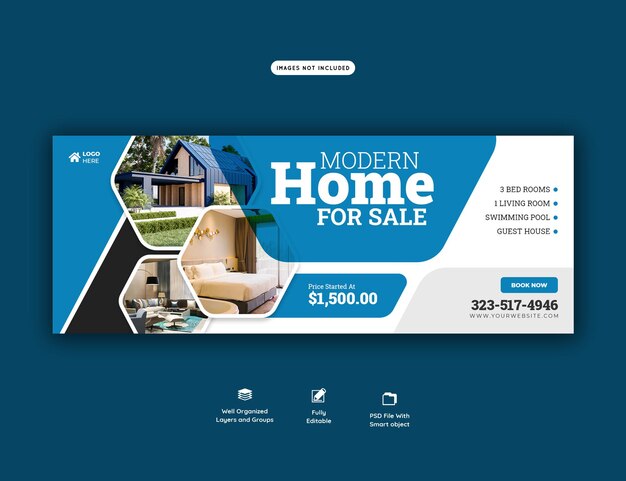 Immobilien Haus Immobilien Facebook Cover Banner Vorlage